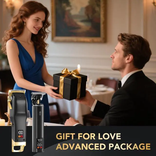 Alt view image 7 of 7 - Hair Clippers for Men - Professional Cordless Barber Set, 180Min Runtime, LED Display, Anti-Snag Blades, 17-Piece Kit with 14 Guide Combs,Rechargeable Electric Shaver Kit