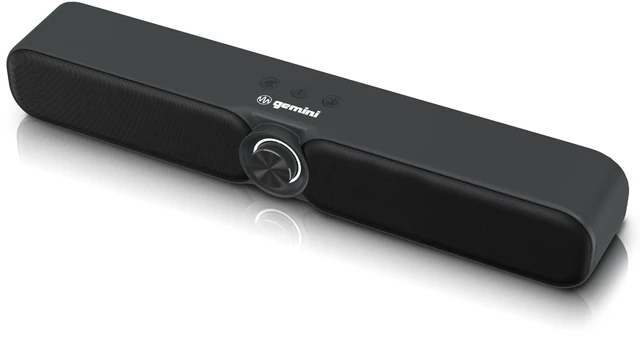 Main image of Gemini Portable Bluetooth Soundbar for TV, Desk & Gaming (GSBR-20) | 16" portable soundbar for TV, desk & gaming - USB-C or battery - dual 2" drivers - FM, 5-in-1 media
