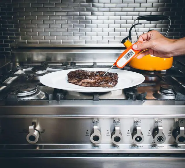 Alt view image 6 of 6 - Lavatools Javelin® Ultra-Fast 3-Second Digital Instant Read Meat Thermometer for Grill and Cooking, 2.75" Probe, Compact Foldable Design, Large Display, IP65 Water Resistant, NSF Certified Maize