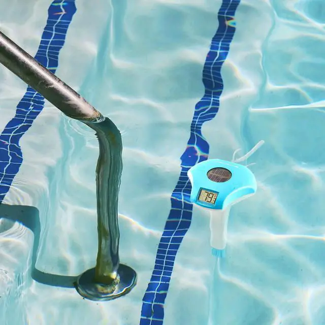 Alt view image 2 of 7 - Circrane Solar Digital Pool & Spa Thermometer, Weather Resistant Floating Thermometer, IPX-8 Water Proof, 10s Measuring Cycle, Solar Powered with 270 Days Battery Life, Blue