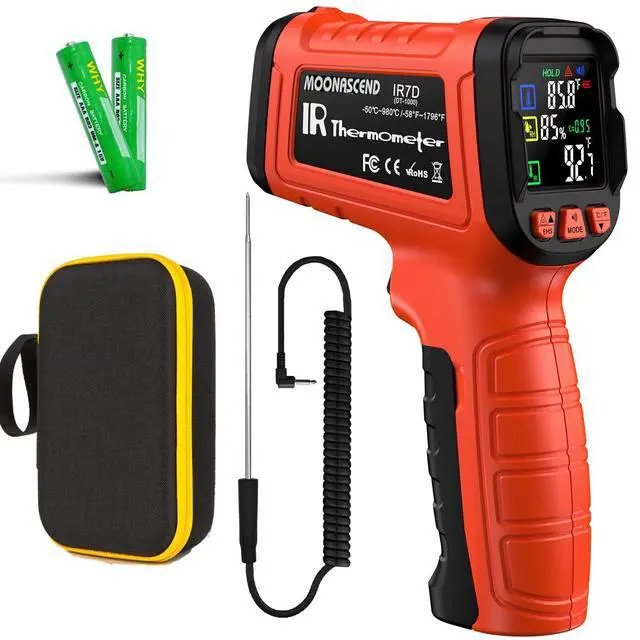 Main image of Infrared Thermometer Gun, Include K-Type Probe for Humidity, -58°F to 1796° F Digital Laser Temperature Gun for Cooking, 16:1 IR Temp Gun for Griddle, Pizza Oven, Engine, HVAC, Industrial & Home Use