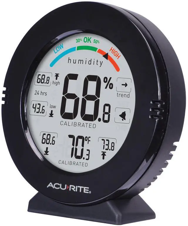 Main image of AcuRite 01080M Pro Accuracy Temperature and Humidity Gauge with Alarms, Black