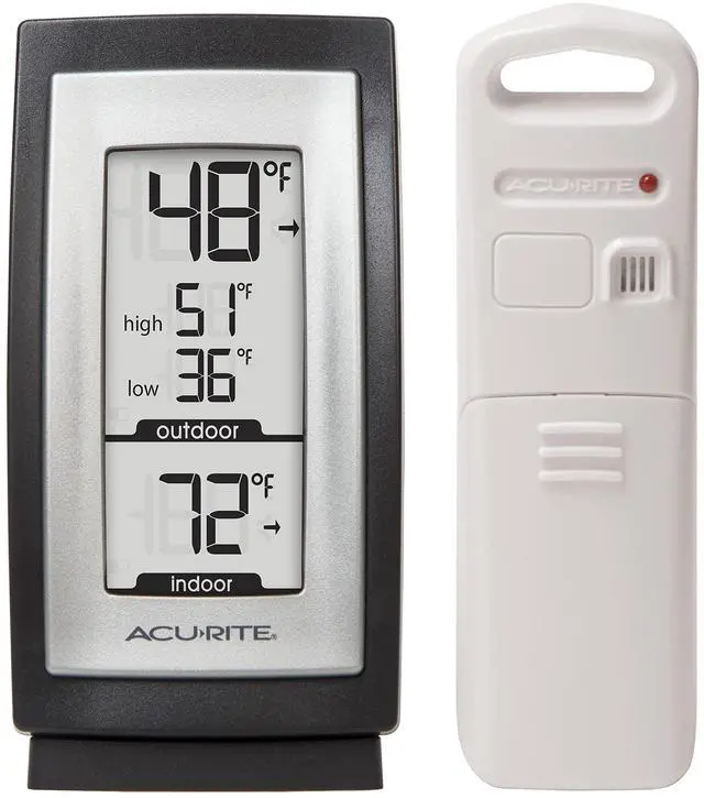 Main image of AcuRite 00831A2 Digital Thermometer with Indoor / Outdoor Temperature,Black