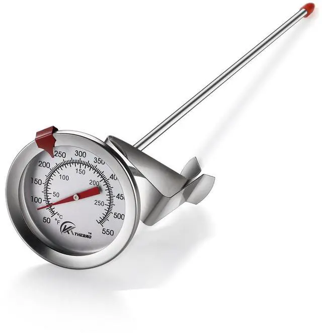 Main image of KT THERMO Candy/Deep Fry Thermometer with Instant Read,Dial Thermometer,12" Stainless Steel Stem Meat Cooking Thermometer,Best for Turkey,BBQ,Grill,Analog display