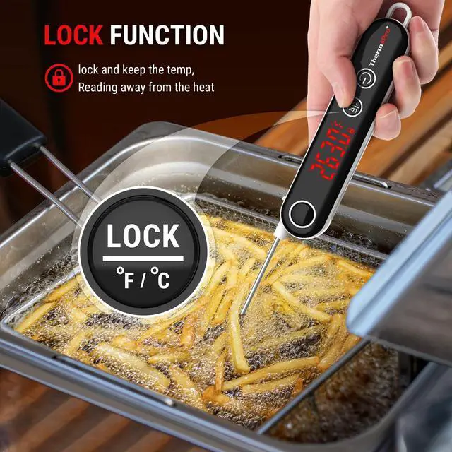 Alt view image 3 of 7 - ThermoPro TP18 Instant Read Meat Thermometer Digital with Thermocouple Sensor, Cooking Food Thermometer for Grill, Smoker, BBQ, Oil Deep Frying, Candy, Kitchen Thermometer