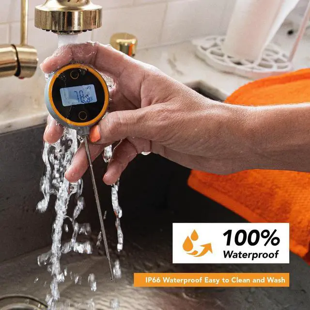 Alt view image 4 of 7 - Pocket Pro 1-Second Instant Read Meat Thermometer, Rechargeable Digital Thermometer for Grilling, Food, BBQ, Kitchen Cooking, Oil Deep Frying & Candy (Nobility Blue)