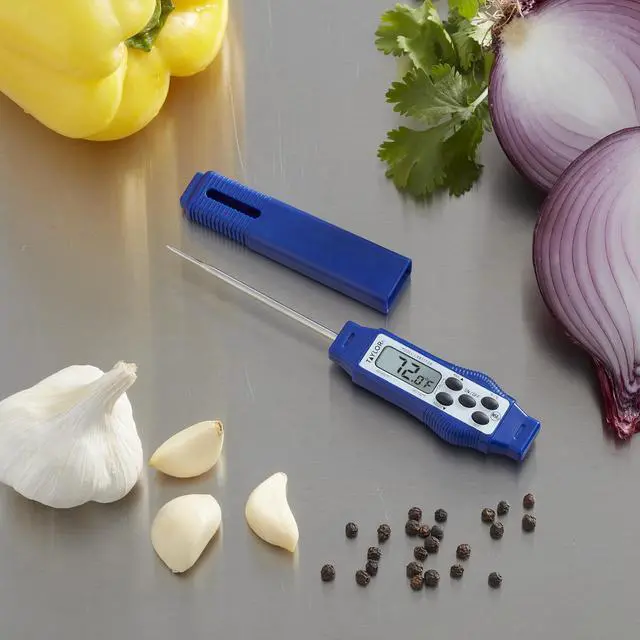 Alt view image 2 of 6 - Taylor 9877FDA Compact Waterproof Digital Food Thermometer, 2.81 Inch Stem Length with FDA-Recommended 1.5mm Probe, NSF Certified, Blue