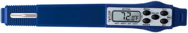 Alt view image 6 of 6 - Taylor 9877FDA Compact Waterproof Digital Food Thermometer, 2.81 Inch Stem Length with FDA-Recommended 1.5mm Probe, NSF Certified, Blue