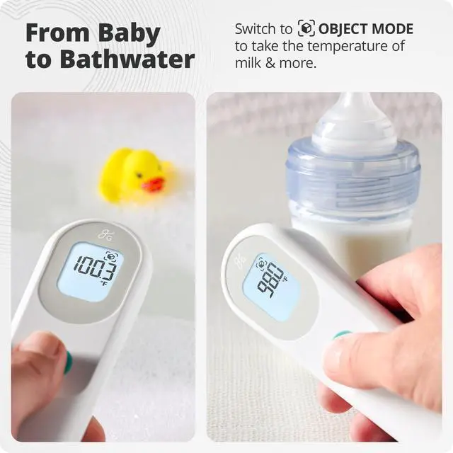 Alt view image 3 of 6 - Greater Goods No-Touch Infrared Digital Thermometer for Adults, Kids, and Babies, Forehead Thermometer with Ergonomic Grip, Fever Alarm, White