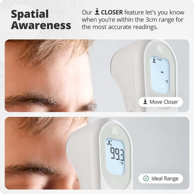 Alt view image 6 of 6 - Greater Goods No-Touch Infrared Digital Thermometer for Adults, Kids, and Babies, Forehead Thermometer with Ergonomic Grip, Fever Alarm, White