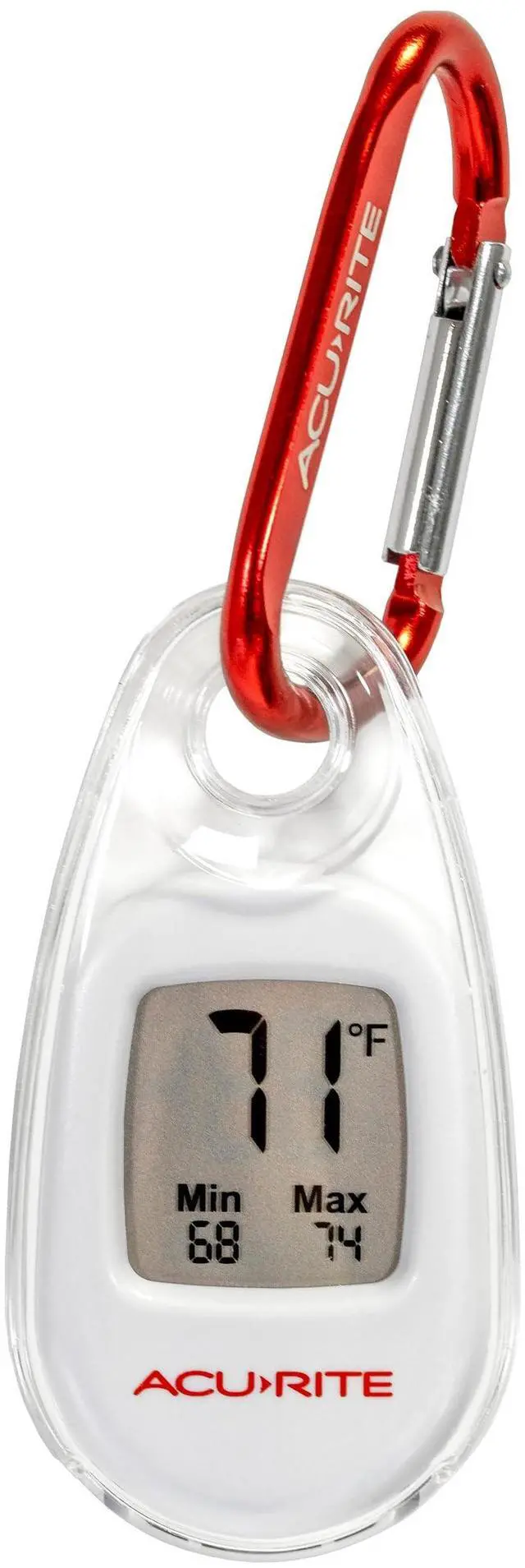 Main image of AcuRite Portable Digital Thermometer for Indoor or Outdoor Temperature with Carabiner Clip (00333)