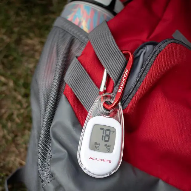 Alt view image 2 of 7 - AcuRite Portable Digital Thermometer for Indoor or Outdoor Temperature with Carabiner Clip (00333)