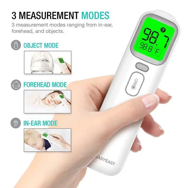 Alt view image 3 of 7 - EasyEast Touchless Infrared Forehead Thermometer, Smart Digital Screen, Fast Reading Detection, No Battery Included