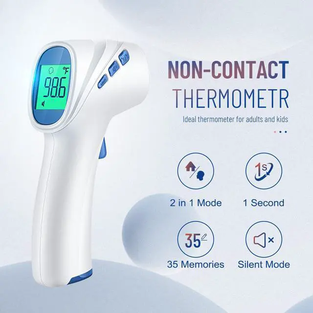 Alt view image 2 of 7 - Forehead Thermometer for Adults and Kids, Digital Baby Thermometer with Fever Alarm, Fast Accurate Results, Home Medical & Nurse Essentials