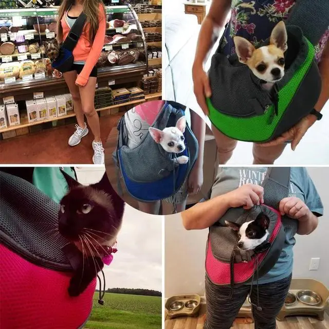 Alt view image 6 of 6 - Pet Sling Carrier, TINGOR Dog Sling Carrier with Breathable Mesh, Travel Safe Sling Bag Carrier for Small Dogs Cats Less Than 5lbs