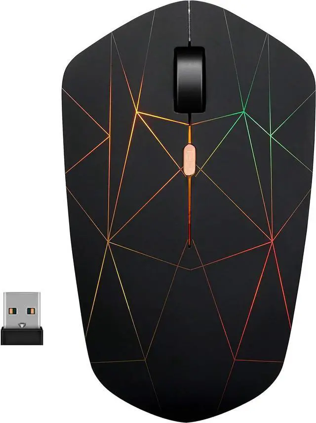 Main image of Rechargeable Wireless Mouse, Illuminating Backlit Powered by Li-Polymer Battery, Optical Sensor, Nano USB Receiver,3 Stages DPI Speed, 4 Buttons for PC, Laptop, Tablet, MacBook etc