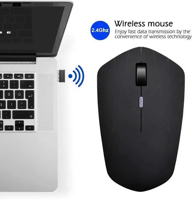 Alt view image 3 of 6 - Rechargeable Wireless Mouse, Illuminating Backlit Powered by Li-Polymer Battery, Optical Sensor, Nano USB Receiver,3 Stages DPI Speed, 4 Buttons for PC, Laptop, Tablet, MacBook etc