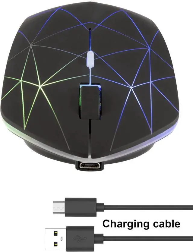 Alt view image 6 of 6 - Rechargeable Wireless Mouse, Illuminating Backlit Powered by Li-Polymer Battery, Optical Sensor, Nano USB Receiver,3 Stages DPI Speed, 4 Buttons for PC, Laptop, Tablet, MacBook etc