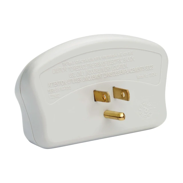 Alt view image 2 of 6 - Multi-outlet wall socket extender and surge protector; 3 outlets, 660-joule protection rating, with diagnostic indicator light; portable travel plug.