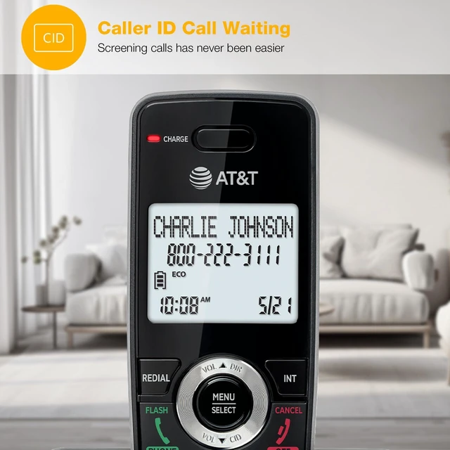 Alt view image 3 of 7 - 4-Handsets Landline Home Phone with Call Blocker, Caller ID/Call Waiting, Full-Duplex Handset Speakerphone, Backlit Keypad & Display, Rechargeable Battery, ECO Mode, DECT 6.0: GL2101-41