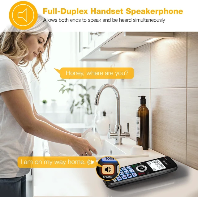 Alt view image 5 of 7 - 4-Handsets Landline Home Phone with Call Blocker, Caller ID/Call Waiting, Full-Duplex Handset Speakerphone, Backlit Keypad & Display, Rechargeable Battery, ECO Mode, DECT 6.0: GL2101-41