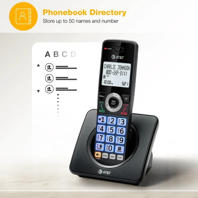 Alt view image 6 of 7 - 4-Handsets Landline Home Phone with Call Blocker, Caller ID/Call Waiting, Full-Duplex Handset Speakerphone, Backlit Keypad & Display, Rechargeable Battery, ECO Mode, DECT 6.0: GL2101-41