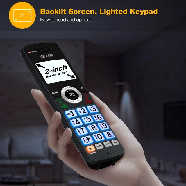 Alt view image 7 of 7 - 4-Handsets Landline Home Phone with Call Blocker, Caller ID/Call Waiting, Full-Duplex Handset Speakerphone, Backlit Keypad & Display, Rechargeable Battery, ECO Mode, DECT 6.0: GL2101-41