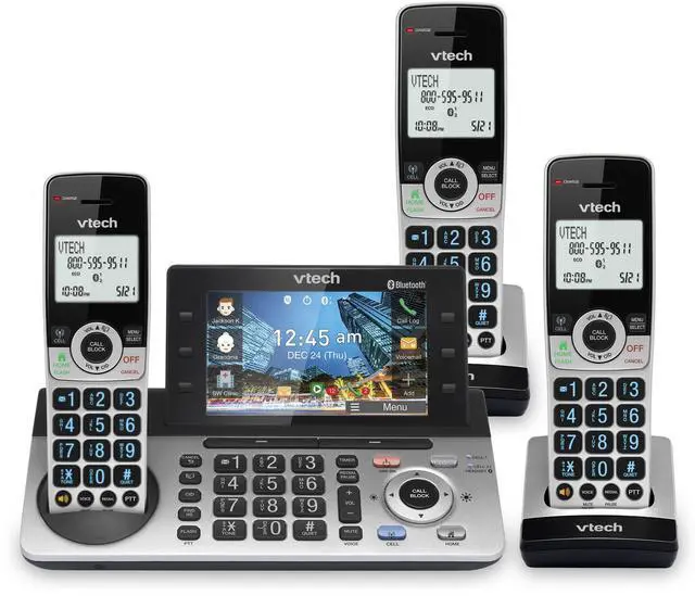 Main image of IS8251-3 Business Grade 3-Handset Expandable Cordless Phone for Home Office, 5" Color Display, Programmable Short Cut Keys, Smart Call Blocking, Answering System,Bluetooth Connect to Cell