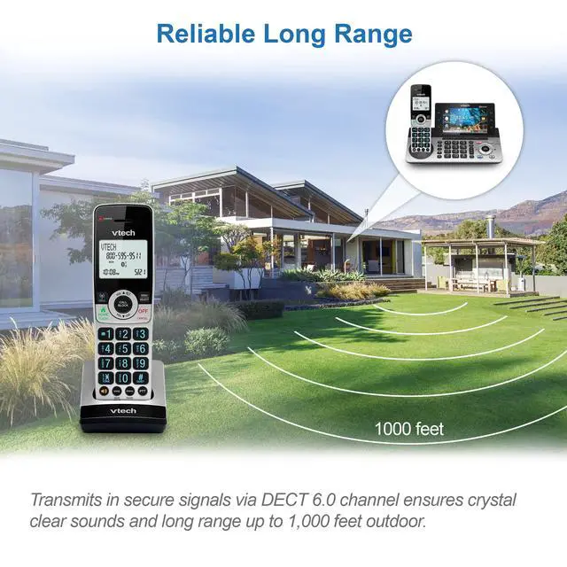 Alt view image 6 of 7 - IS8251-3 Business Grade 3-Handset Expandable Cordless Phone for Home Office, 5" Color Display, Programmable Short Cut Keys, Smart Call Blocking, Answering System,Bluetooth Connect to Cell