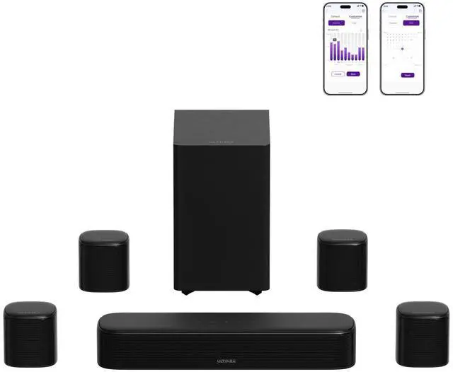 Main image of 7.1ch Surround Sound Bar for Smart TV, with 4 Surround Speakers, Peak Power 330W, Surround Sound System Soundbar with Subwoofer, HDMI ARC, Bluetooth 6.0, Optical, Aux, Aura A40 Pro, 2026 Model