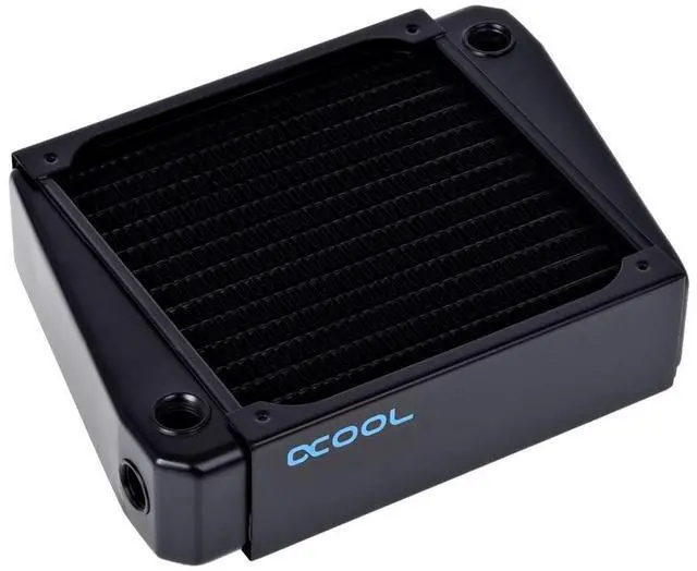 Alt view image 15 of 19 - Alphacool NexXxos XT45 Full Copper X-Flow Radiator 140, 140mm x 1, Single Fan, Black