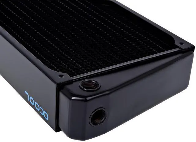 Alt view image 17 of 19 - Alphacool NexXxos XT45 Full Copper X-Flow Radiator 140, 140mm x 1, Single Fan, Black