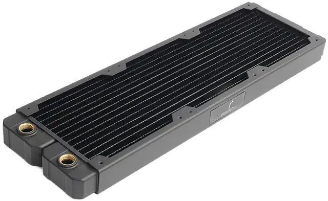 Main image of Dracaena.io 360mm Copper PC Radiator for Custom Water Cooling Loop, 28mm Thick, 3x120mm Fan Mount, Dual G1/4 Thread Ports, Liquid Cooling Radiator, Black
