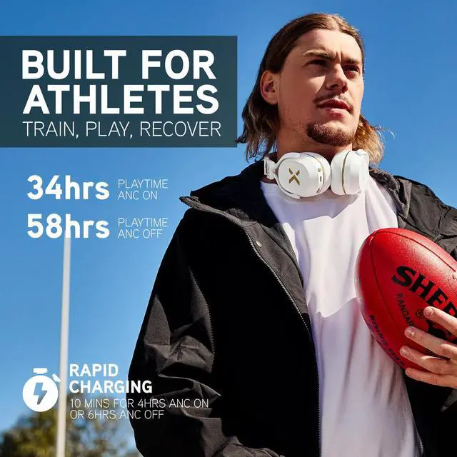 Alt view image 4 of 7 - Pump X Wireless Over-Ear Headphones, Bluetooth, Powerful Bass, Active Noise Cancelling & Transparency Mode, Interchangeable Ear Cups, All-Day Comfort for Gym and Training, Black/Silver