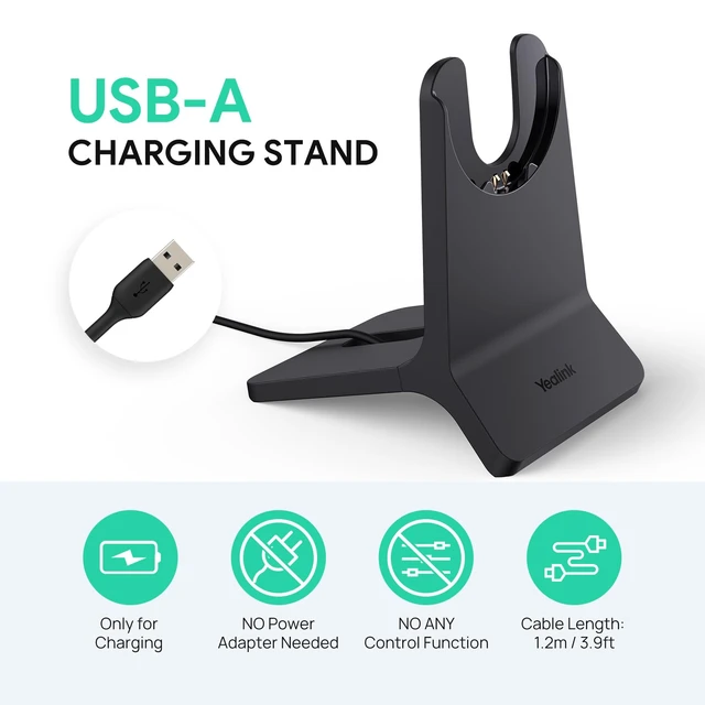 Alt view image 7 of 7 - BH70 Dual Wireless Headset with Mic for Work, Bluetooth Headphone with Teams Certification, up to 35h Talk Time, 147g All-Day Wearing Comfort, Include USB-C/A Dongle & BHC70 Charging Stand