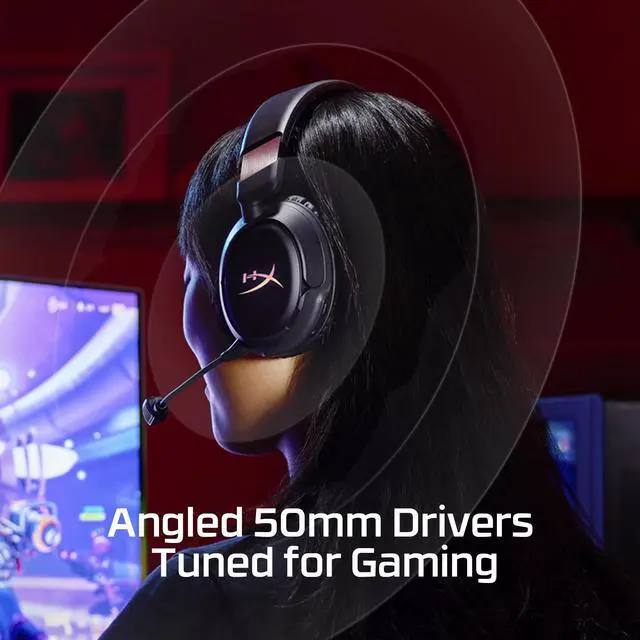 Alt view image 6 of 7 - HyperX Cloud Flight 2 Wireless Gaming Headset, Customizable RGB Lighting with Removable Earcup Plates, up to 100 Hours of Battery Life, 2.4GHz & Bluetooth, Multi-Platform Compatibility - Black