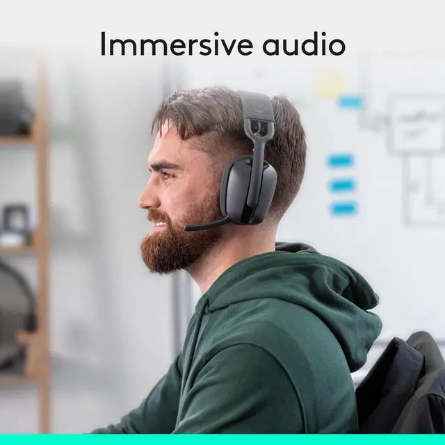 Alt view image 5 of 7 - Zone Vibe 100 Lightweight Wireless Over Ear Headphones with Noise Canceling Microphone, Advanced Multipoint Bluetooth Headset, Works with Teams, Google Meet, Zoom, Mac/PC - Graphite
