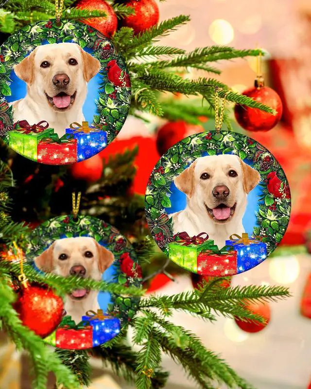 Alt view image 3 of 7 - Yellow Lab Christmas Ornament - Yellow Labrador Retriever Gifts for Women Lovers Keepsake