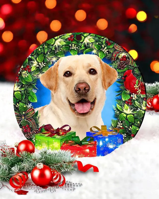 Alt view image 5 of 7 - Yellow Lab Christmas Ornament - Yellow Labrador Retriever Gifts for Women Lovers Keepsake