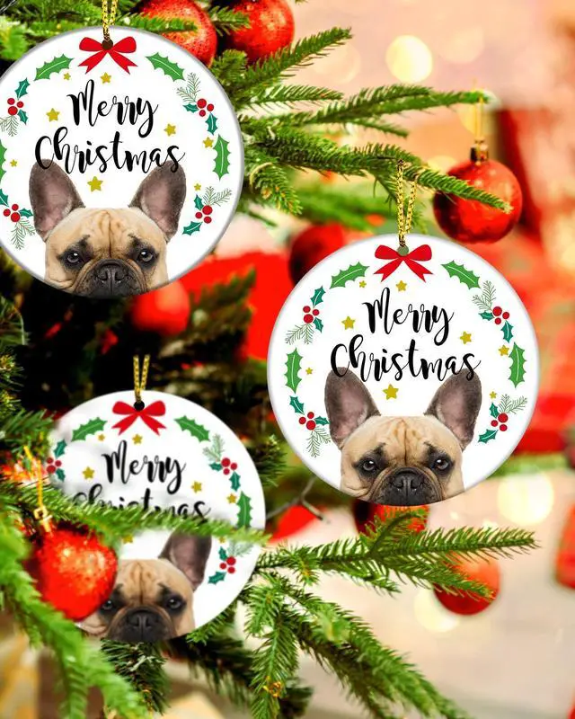 Alt view image 3 of 7 - French Bulldog Ornament Gifts for Women 2023 Hanging Christmas Dog Decorations Indoor Clearance Keepasake Stocking Stuffers Girls Xmas Tree Decor