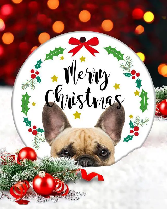 Alt view image 5 of 7 - French Bulldog Ornament Gifts for Women 2023 Hanging Christmas Dog Decorations Indoor Clearance Keepasake Stocking Stuffers Girls Xmas Tree Decor