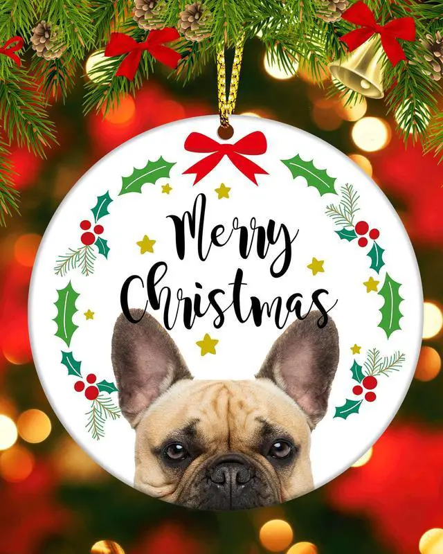 Alt view image 2 of 7 - French Bulldog Ornament Gifts for Women 2023 Hanging Christmas Dog Decorations Indoor Clearance Keepasake Stocking Stuffers Girls Xmas Tree Decor