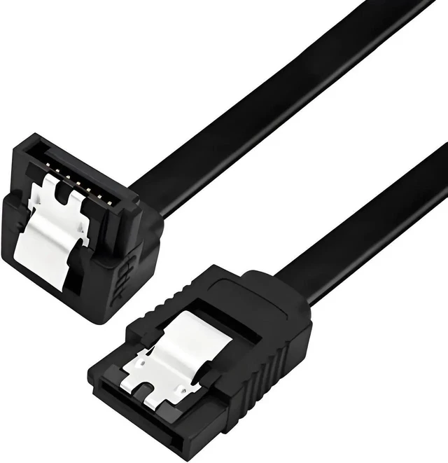 Main image of MUIKEUHD SATA Cable III 10 Pack 6Gbps 7pin Female to 90 Degree Right-Angle Data Cable with Locking Latch Compatible for SATA SSD, HDD, CD Driver, CD Writer, 20 Inch Black