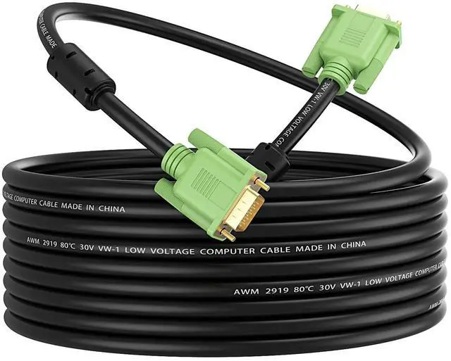 Main image of VGA Cable 15ft, VGA to VGA HD15 Monitor Cable for PC Laptop TV Projector-15Feet