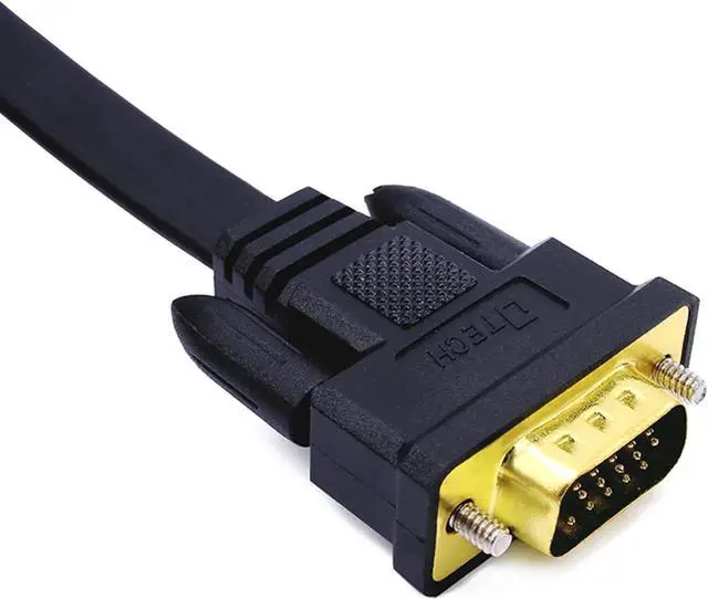 Alt view image 4 of 5 - 25ft Ultra Thin Flat Type Computer Monitor VGA Cable Standard 15 Pin Male to Male Connector SVGA Wire 25 Feet - Black
