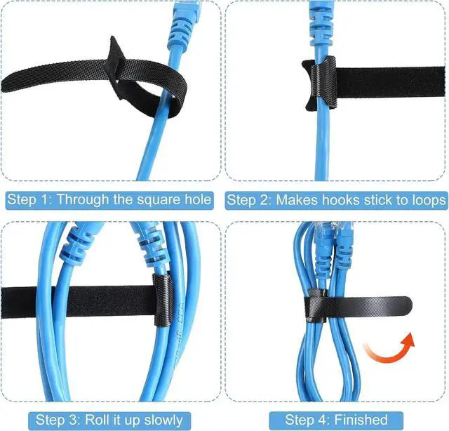 Alt view image 3 of 6 - 120PCS 6 Inch Reusable Cable Ties Wire Ties Cord Organizer Cable Organizer Adjustable Management Black