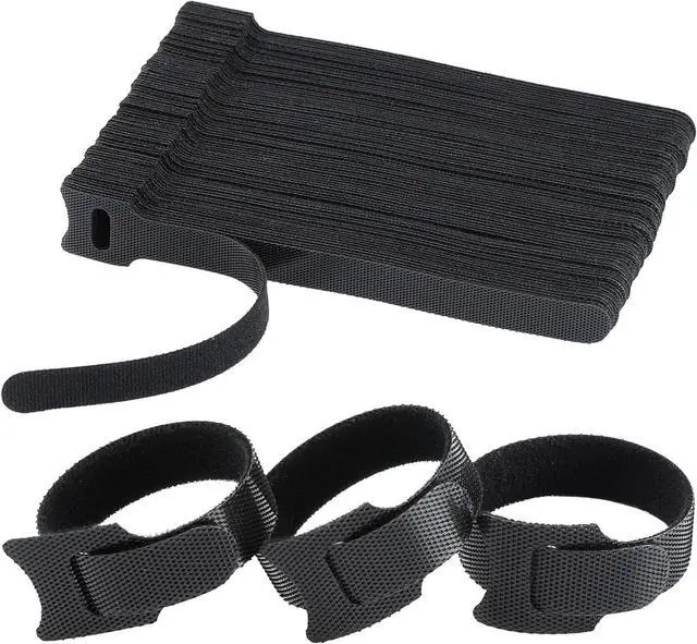 Main image of 120PCS 6 Inch Reusable Cable Ties Wire Ties Cord Organizer Cable Organizer Adjustable Management Black