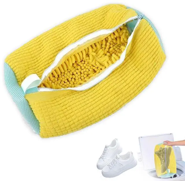 Main image of Shoe Laundry Bag for Washing MachineShoe Cleaning BagShoes Wash Bags,Sneaker Mesh Washing Bag,shoe Cleaning Laundry Shoes Laundry Bag Sneaker Washing Bag for 360° Cleaning White Shoes (Yellow 2PC)