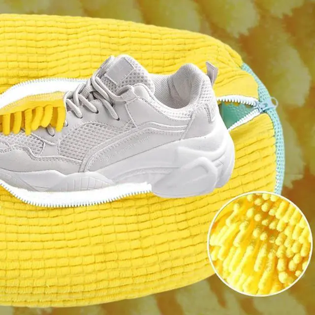 Alt view image 3 of 7 - Shoe Laundry Bag for Washing MachineShoe Cleaning BagShoes Wash Bags,Sneaker Mesh Washing Bag,shoe Cleaning Laundry Shoes Laundry Bag Sneaker Washing Bag for 360° Cleaning White Shoes (Yellow 2PC)