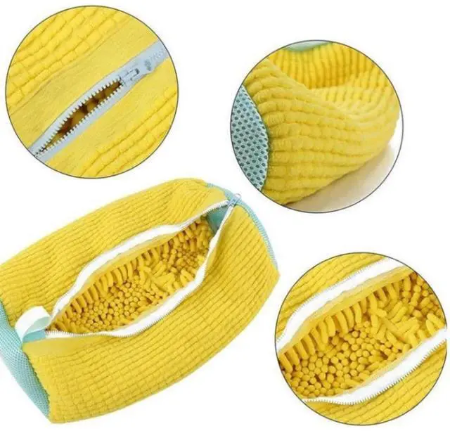 Alt view image 7 of 7 - Shoe Laundry Bag for Washing MachineShoe Cleaning BagShoes Wash Bags,Sneaker Mesh Washing Bag,shoe Cleaning Laundry Shoes Laundry Bag Sneaker Washing Bag for 360° Cleaning White Shoes (Yellow 2PC)